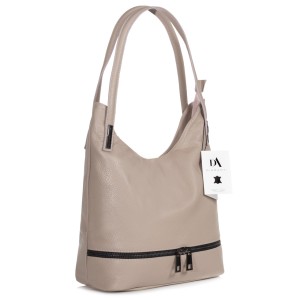 Geanta dama din piele naturala DiAmanti Tuscania Rose Taupe